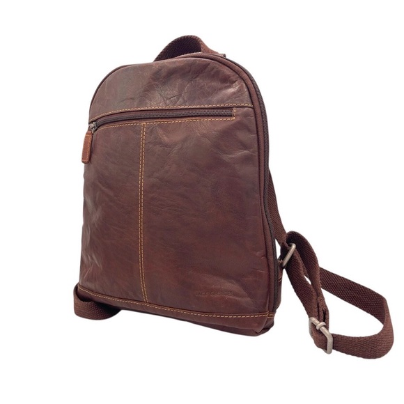 Jack George Handbags - Jack George Voyager Convertible Dark Brown Leather Crossbody Bag Backpack